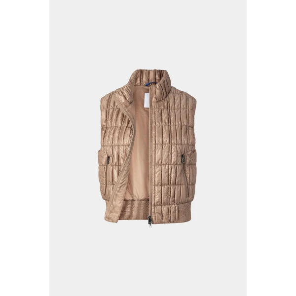 Bogner Sally Quilted Waistcoat in Camel, view 2 | Vests | Coveti