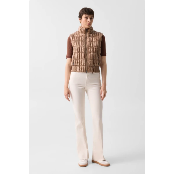 Bogner Sally Quilted Waistcoat in Camel, view 6 | Vests | Coveti