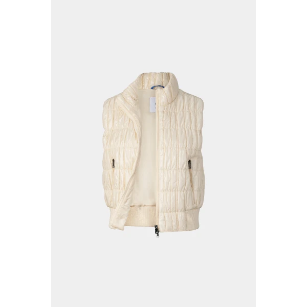 Bogner Sally Quilted Waistcoat in Cream, view 2 | Vests | Coveti
