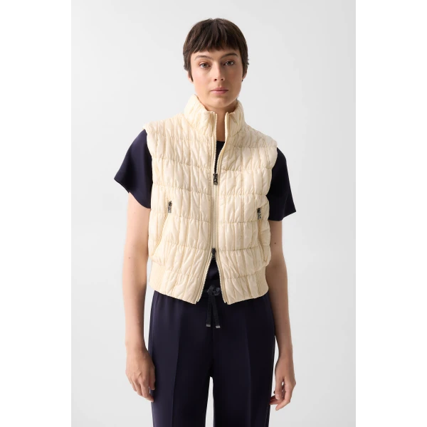 Bogner Sally Quilted Waistcoat in Cream, view 4 | Vests | Coveti