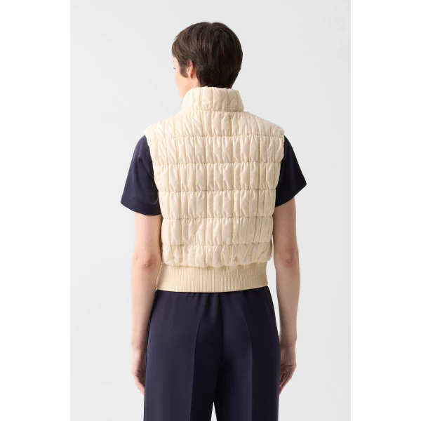 Bogner Sally Quilted Waistcoat in Cream, view 5 | Vests | Coveti