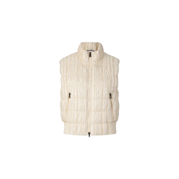 Bogner Sally Quilted Waistcoat in Cream | Vests | Coveti