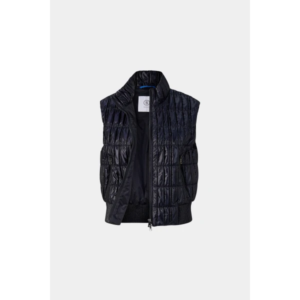 Bogner Sally Quilted Waistcoat in Navy, view 2 | Vests | Coveti