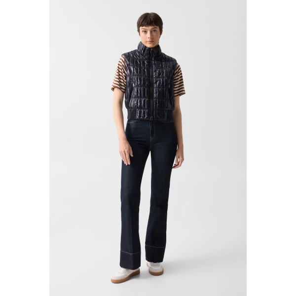 Bogner Sally Quilted Waistcoat in Navy, view 6 | Vests | Coveti