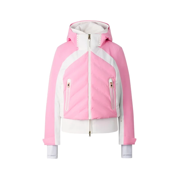 Bogner Sara Ski Jacket in Pink and White | Jackets | Coveti
