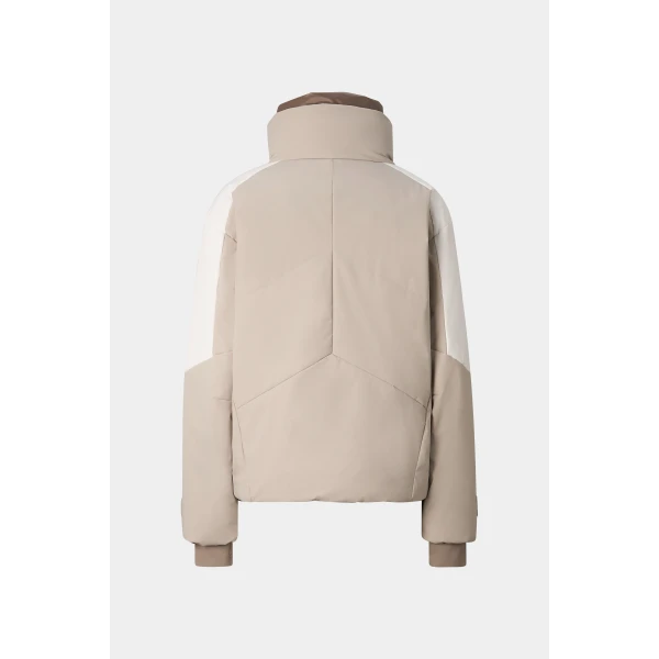 Bogner Sasha Ski Jacket in Beige and Off White, view 3 | Jackets | Coveti