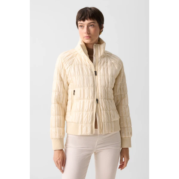 Bogner Sherry Quilted Jacket in Cream, view 4 | Jackets | Coveti