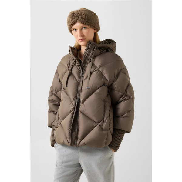 Bogner Sheryl Down Jacket in Grey-Brown, view 4 | Jackets | Coveti