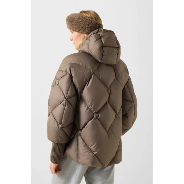 Bogner Sheryl Down Jacket in Grey-Brown, view 5 | Jackets | Coveti
