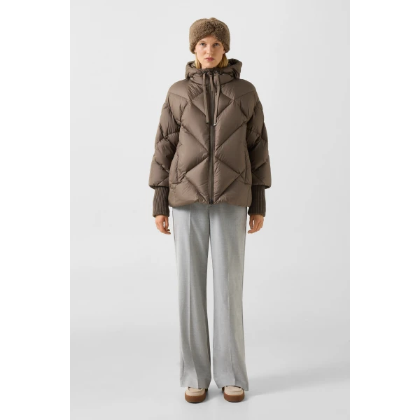 Bogner Sheryl Down Jacket in Grey-Brown, view 6 | Jackets | Coveti