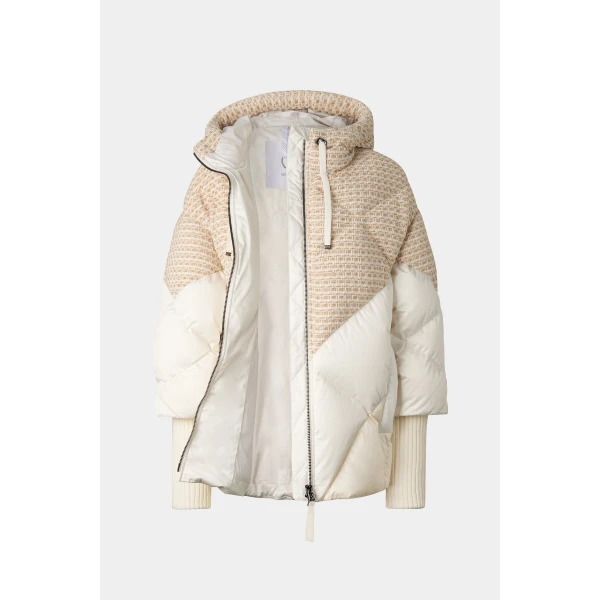 Bogner Sheryl Down Jacket in Off White and Beige, view 2 | Jackets | Coveti