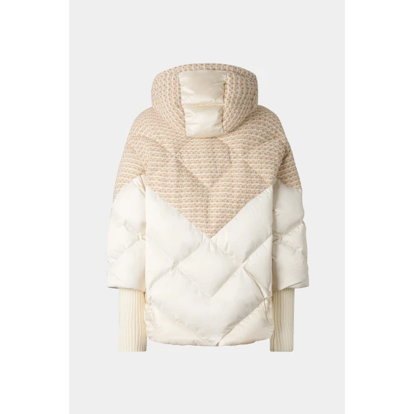 Bogner Sheryl Down Jacket in Off White and Beige, view 3 | Jackets | Coveti