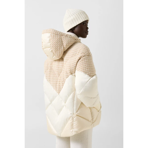 Bogner Sheryl Down Jacket in Off White and Beige, view 5 | Jackets | Coveti