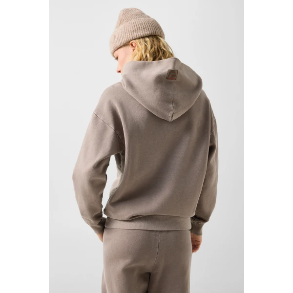Bogner Sibel Cotton Hoodie in Taupe, view 4 | Hoodies | Coveti