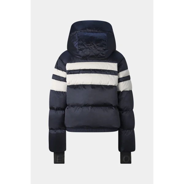 Bogner Silla Down Ski Jacket in Navy and White, view 3 | Jackets | Coveti