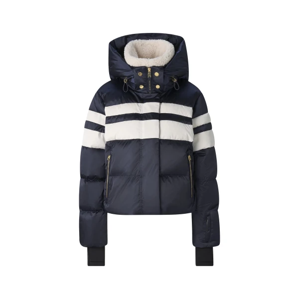 Bogner Silla Down Ski Jacket in Navy and White | Jackets | Coveti