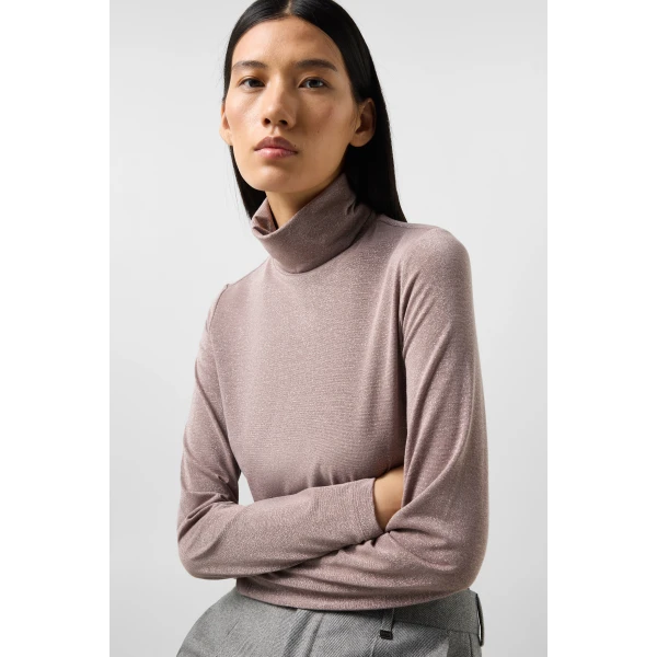 Bogner Silva Long-Sleeved Top in Rose, view 6 | Long Sleeve | Coveti
