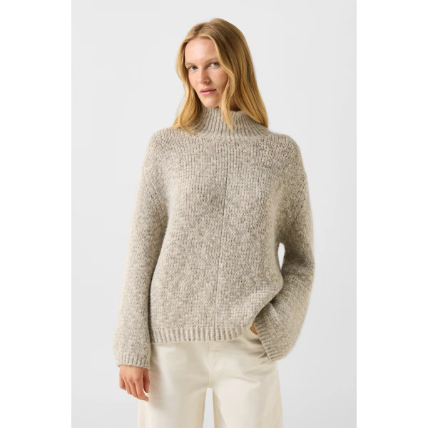 Bogner Svoni Alpaca-Blend Jumper in Beige and Grey, view 3 | Sweaters | Coveti