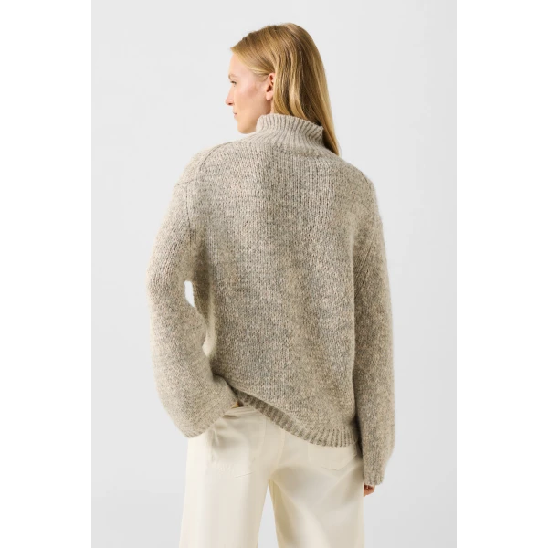 Bogner Svoni Alpaca-Blend Jumper in Beige and Grey, view 4 | Sweaters | Coveti