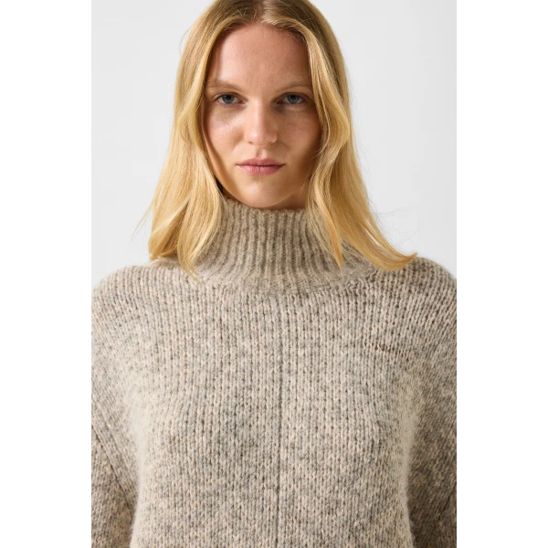 Bogner Svoni Alpaca-Blend Jumper in Beige and Grey, view 6 | Sweaters | Coveti