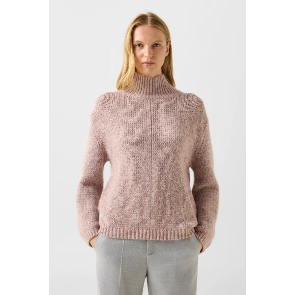 Bogner Svoni Alpaca-Blend Jumper in Rose and Grey, view 3 | Sweaters | Coveti