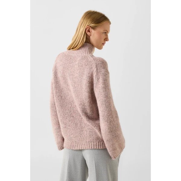 Bogner Svoni Alpaca-Blend Jumper in Rose and Grey, view 4 | Sweaters | Coveti