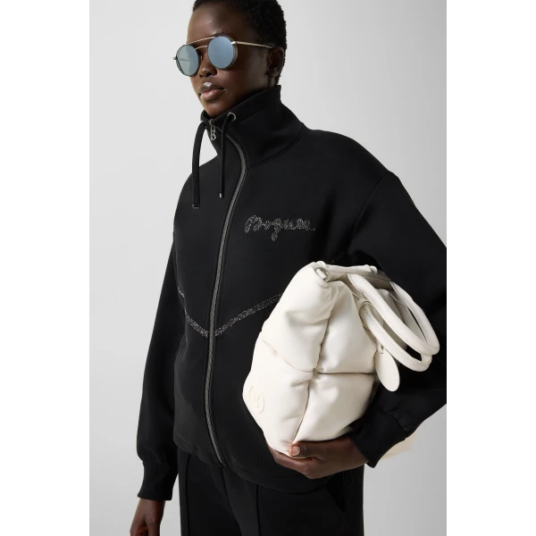 Bogner Tamara Jersey Jacket in Black, view 6 | Hoodies | Coveti