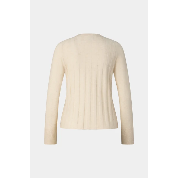 Bogner Tanja Virgin Wool and Cashmere Cardigan in Cream, view 2 | Cardigan | Coveti