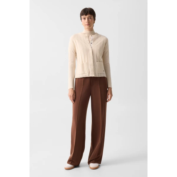 Bogner Tanja Virgin Wool and Cashmere Cardigan in Cream, view 3 | Cardigan | Coveti