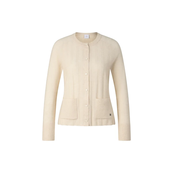 Bogner Tanja Virgin Wool and Cashmere Cardigan in Cream | Cardigan | Coveti