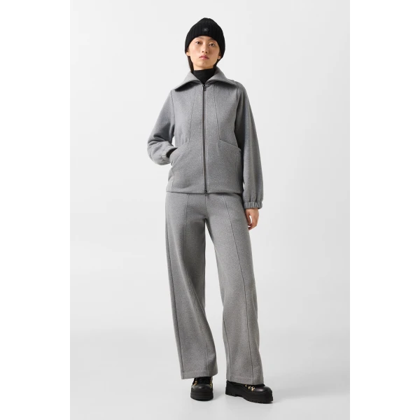 Bogner Tasha Jersey Jacket in Grey, view 5 | Hoodies | Coveti