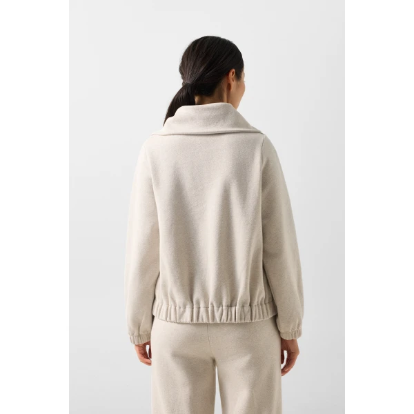 Bogner Tasha Jersey Jacket in Off White, view 4 | Hoodies | Coveti