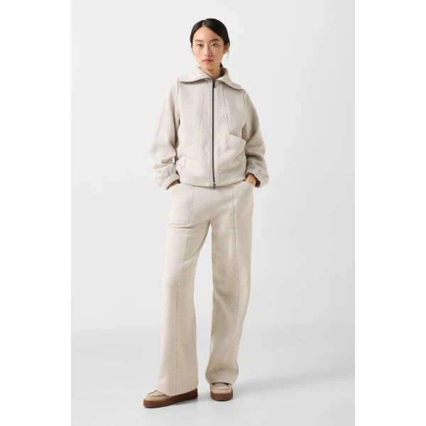 Bogner Tasha Jersey Jacket in Off White, view 5 | Hoodies | Coveti