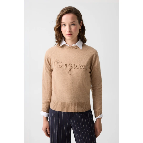 Bogner Tatjana Pure New Wool and Cashmere Jumper in Camel, view 3 | Sweaters | Coveti