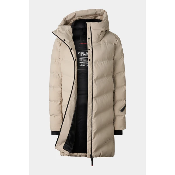 Bogner Tec-Aen Quilted Coat in Beige, view 2 | Coats | Coveti