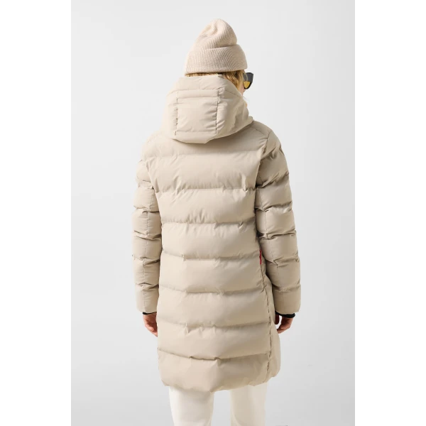 Bogner Tec-Aen Quilted Coat in Beige, view 5 | Coats | Coveti