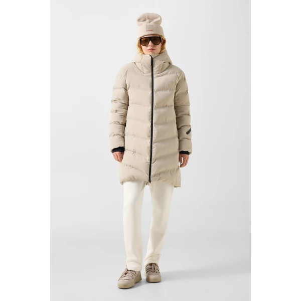 Bogner Tec-Aen Quilted Coat in Beige, view 6 | Coats | Coveti