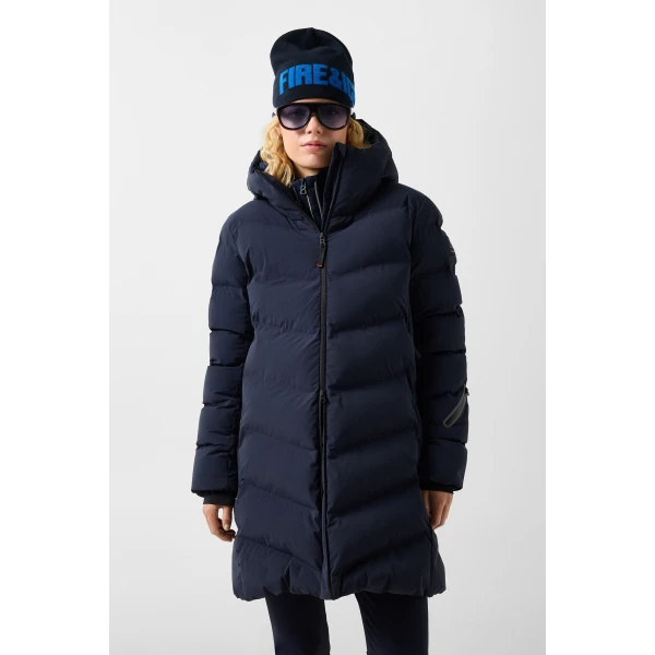 Bogner Tec-Aen Quilted Coat in Navy, view 4 | Coats | Coveti