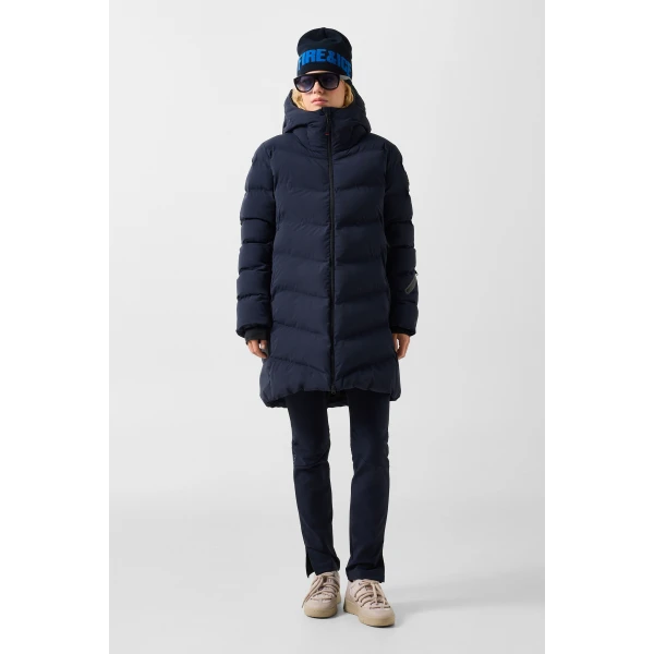Bogner Tec-Aen Quilted Coat in Navy, view 6 | Coats | Coveti