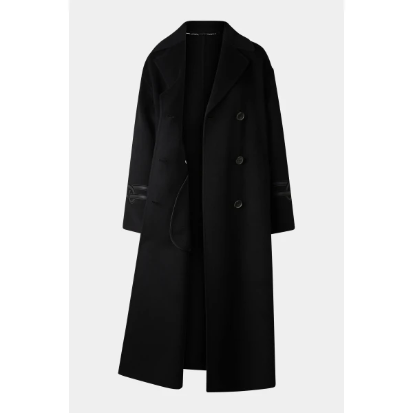 Bogner Terese Double-Faced Wool Coat in Black, view 2 | Wool Coat | Coveti