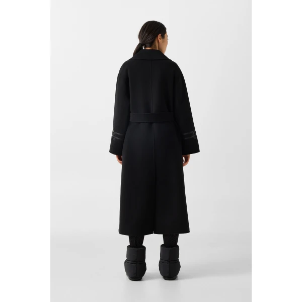 Bogner Terese Double-Faced Wool Coat in Black, view 5 | Wool Coat | Coveti