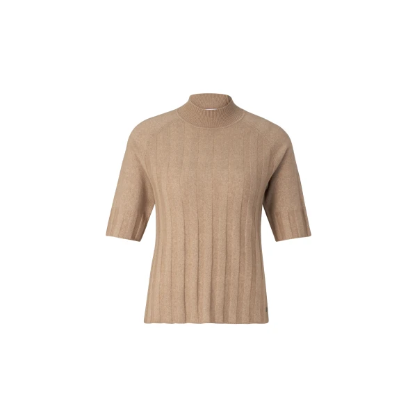 Bogner Tina Virgin Wool and Cashmere T-Shirt in Camel | Sweaters | Coveti
