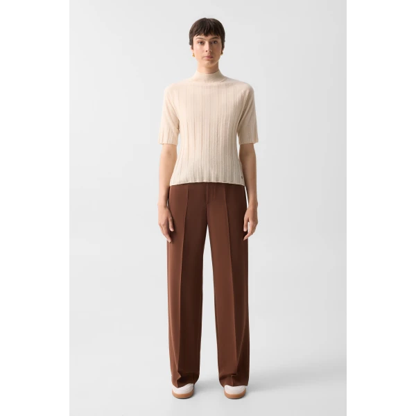 Bogner Tina Virgin Wool and Cashmere T-Shirt in Cream, view 5 | Sweaters | Coveti