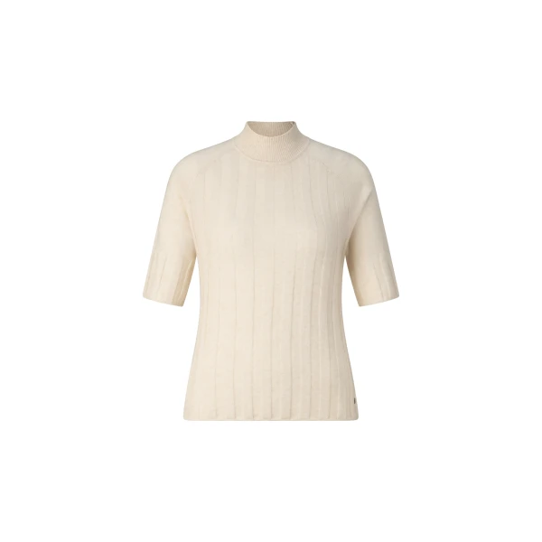 Bogner Tina Virgin Wool and Cashmere T-Shirt in Cream | Sweaters | Coveti