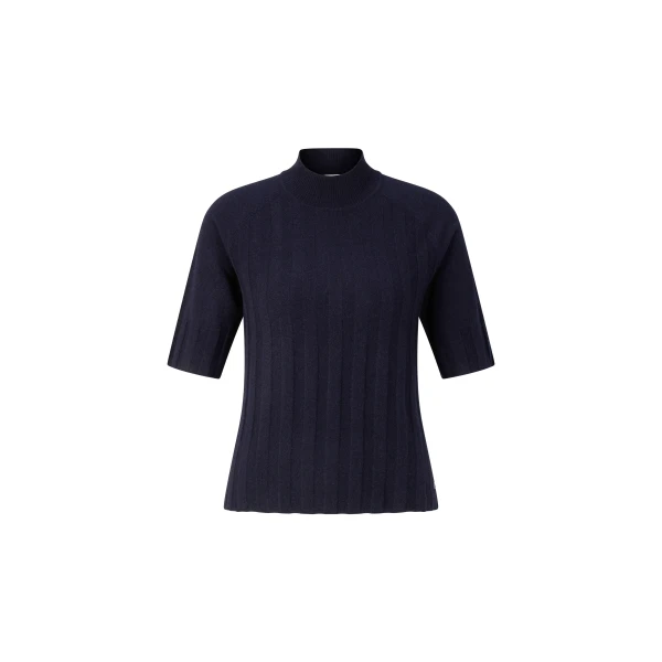 Bogner Tina Virgin Wool and Cashmere T-Shirt in Navy | Sweaters | Coveti