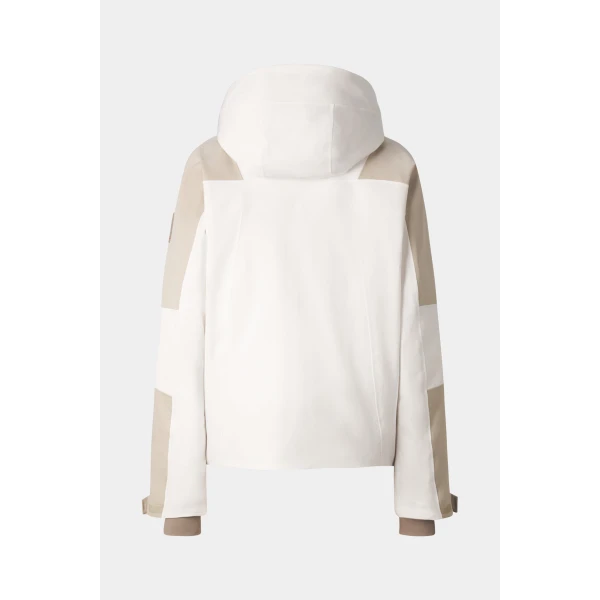 Bogner Tinka Ski Jacket in White and Beige, view 3 | Jackets | Coveti
