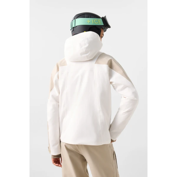 Bogner Tinka Ski Jacket in White and Beige, view 5 | Jackets | Coveti