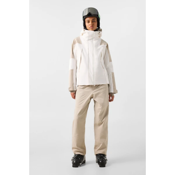 Bogner Tinka Ski Jacket in White and Beige, view 6 | Jackets | Coveti