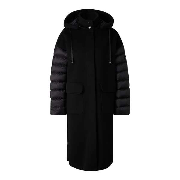 Trisha Double-Faced Wool Coat in Black