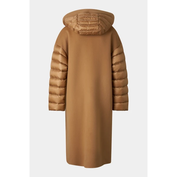 Bogner Trisha Double-Faced Wool Coat in Camel, view 3 | Wool Coat | Coveti